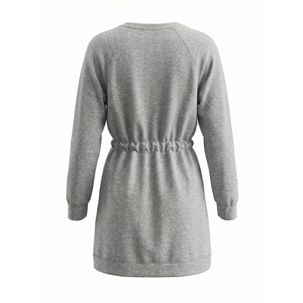 Athleta Sweatshirt Dress Size L Heather Gray Drawstring Waist Pockets